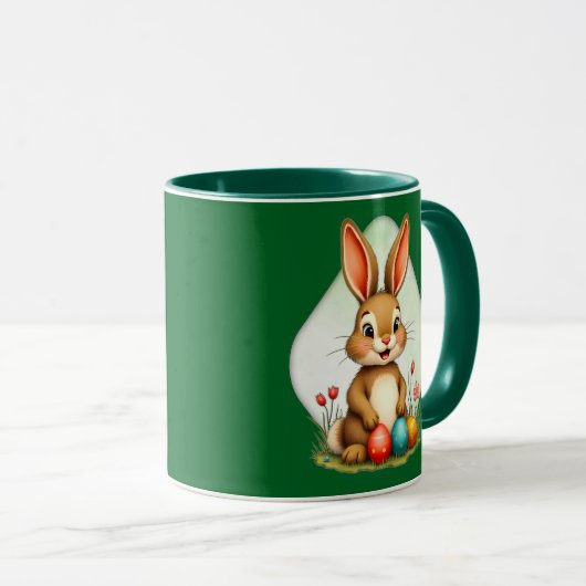 Sweet Easter Bunny – Sitting Cute Bunny - caneca マグカップ (正面右)