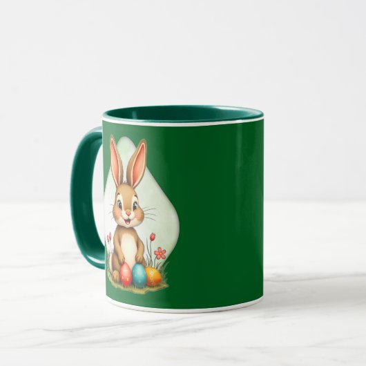 Sweet Easter Bunny – Sitting Cute Bunny - caneca マグカップ (正面左)