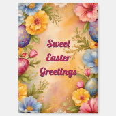 ~ SWEET EASTER GREETINGS ~ Eggs Flowers ~ Magnet マグネット (正面)