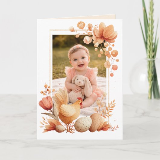 Sweet Easter Photo Card for Grandma and Grandpa カード (正面)