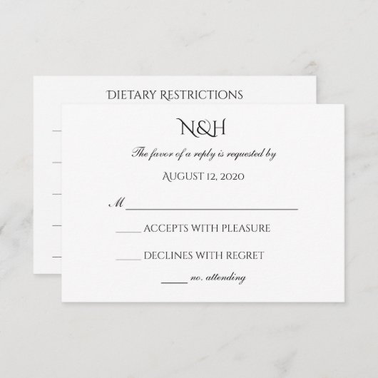 Sweet Elegance RSVPカード (正面/裏面)