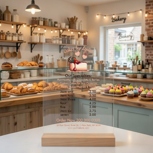 Sweet & Elegant Custom Dessert Menu アクリルサイン