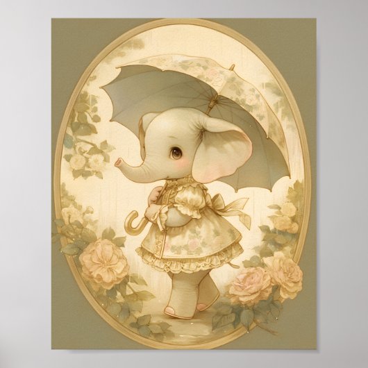 Sweet Elephant - 赤ちゃん部屋ポスター ポスター (正面)