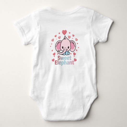 Sweet Elephant Baby Bodysuit ベビーボディスーツ (裏面)
