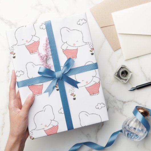 Sweet Elephant Seamless Pattern Design ラッピングペーパー (ギフト)
