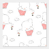 Sweet Elephant Seamless Pattern for Your Kid Room 壁紙 (正面)