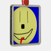 Sweet Emoji, Yellow Blue, Art By Kids :) メタルオーナメント (右)