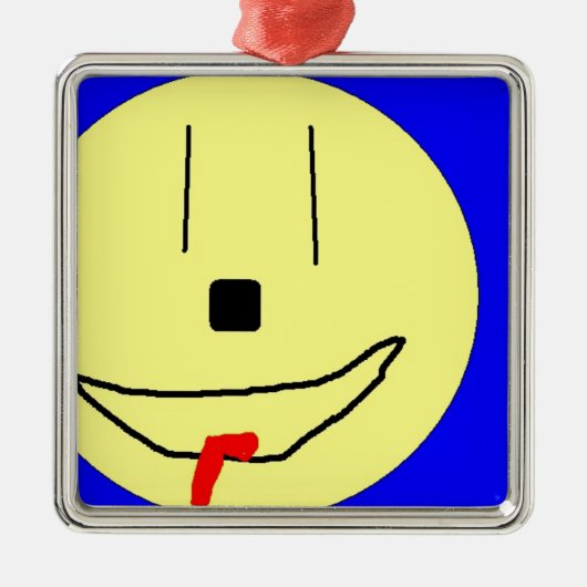 Sweet Emoji, Yellow Blue, Art By Kids :) メタルオーナメント (正面)
