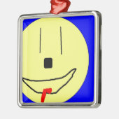 Sweet Emoji, Yellow Blue, Art By Kids :) メタルオーナメント (左)
