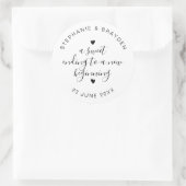 Sweet Ending Elegant Script Wedding Favor Large ラウンドシール (バッグ)