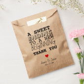 Sweet Ending New Beginning Thank You 結婚ハート フェイバーバッグ (封をした状態)