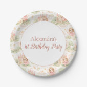 Sweet Fairy First Birthday Girl ペーパープレート (正面)