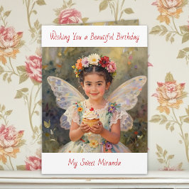 Sweet Fairy Girl | Personalized Birthday カード