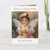 Sweet Fairy Girl | Personalized Birthday カード (正面)