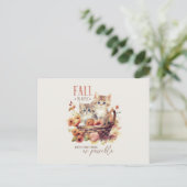 Sweet Fall Kittens in Pumpkin Basket Autumn Love P ポストカード (スタンド正面)