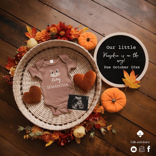 Sweet fall  pregnancy announcement  招待状