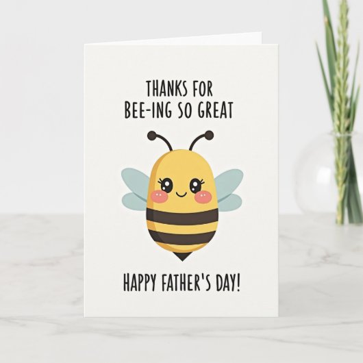 Sweet Fathers Day Bee Graphic Card カード (正面)