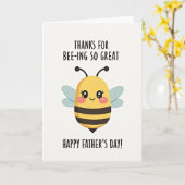 Sweet Fathers Day Bee Graphic Card カード (黄色い花)