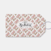 Sweet First Birthday with Teddy Bear  ギフトタグ (正面(横))