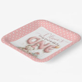 Sweet First Birthday with Teddy Bear  ペーパープレート (傾斜あり)