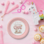 Sweet First Birthday with Teddy Bear  ペーパープレート (パーティー)