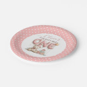 Sweet First Birthday with Teddy Bear  ペーパープレート (アングル)