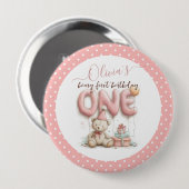 Sweet First Birthday with Teddy Bear 缶バッジ (正面&裏面)