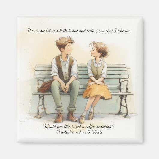 Sweet First Date Coffee Confession マグネット (正面)