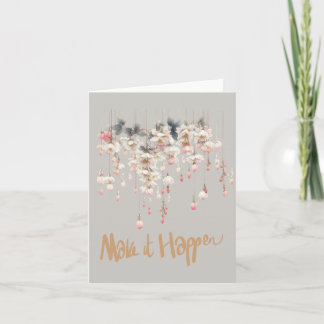Sweet Floating Floral Drops Blank "Make It Happen" カード
