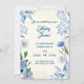 Sweet Floral Birthday Invitation for Kids 招待状 (正面)