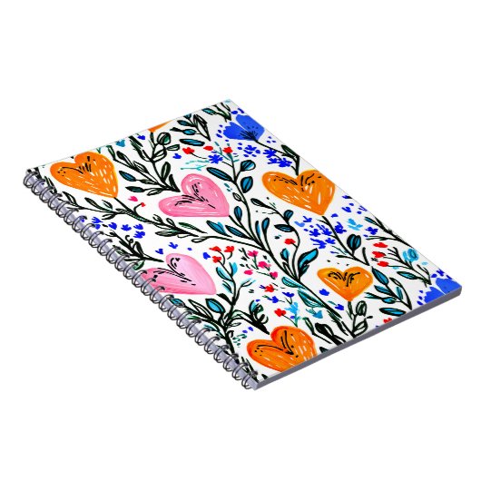 Sweet Floral Heart Notebook ノートブック (右側)