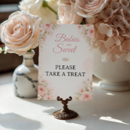 Sweet Floral Treat Table Baby Shower Sign ポスター