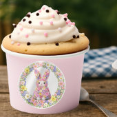 Sweet Flower Bunny Rabbit Easter ラウンドシール