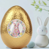 Sweet Flower Bunny Rabbit Easter ラウンドシール