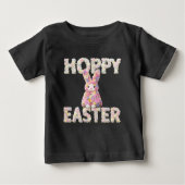 Sweet Flower Bunny Rabbit Easter Holiday ベビーTシャツ (正面)