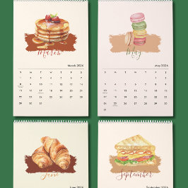 Sweet Food Art Wall Calendar for Kitchen decor カレンダー