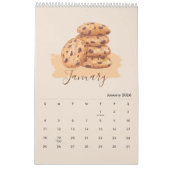 Sweet Food Art Wall Calendar for Kitchen decor カレンダー (1月 2026)