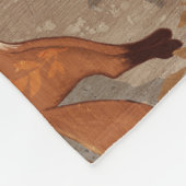 Sweet Fox Pattern in Fall Neutrals フリースブランケット (角)