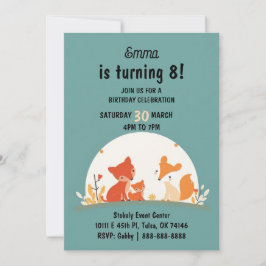 Sweet Foxes Birthday Invitation Card – Cute Woodla シーズンカード
