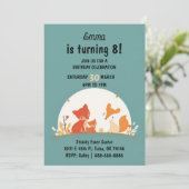 Sweet Foxes Birthday Invitation Card – Cute Woodla シーズンカード (スタンド正面)