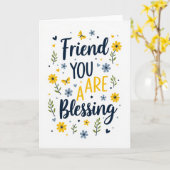 Sweet Friend Blessing カード (黄色い花)