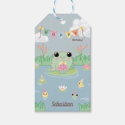 Sweet Frog Kid's Birthday Party ギフトタグ (正面)