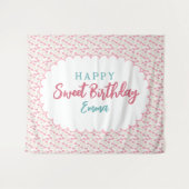 Sweet Frosted Animal Cookie Birthday Backdrop タペストリー (正面(横))