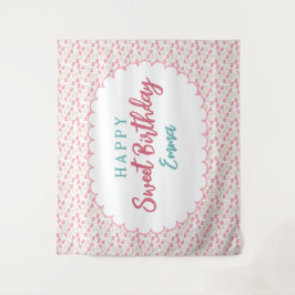 Sweet Frosted Animal Cookie Birthday Backdrop タペストリー