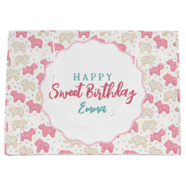 Sweet Frosted Animal Cookies 誕生日カスタム ラージペーパーバッグ