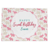 Sweet Frosted Animal Cookies Birthday Custom ラージペーパーバッグ (裏面)