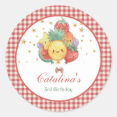 Sweet Fruit Birthday | トロピカルキッズパーティー ラウンドシール (正面)
