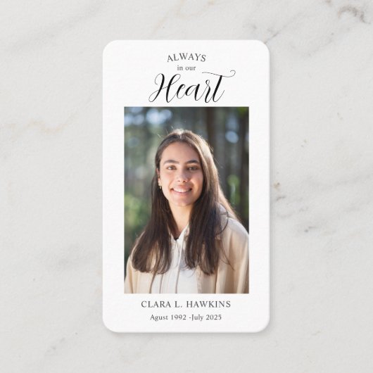 Sweet Funeral Photo Sympathy 名刺 (正面)