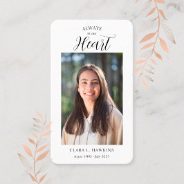 Sweet Funeral Photo Sympathy  名刺