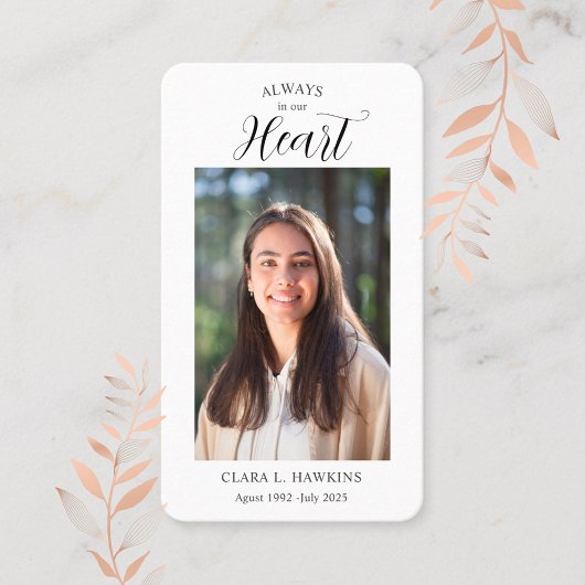 Sweet Funeral Photo Sympathy  名刺